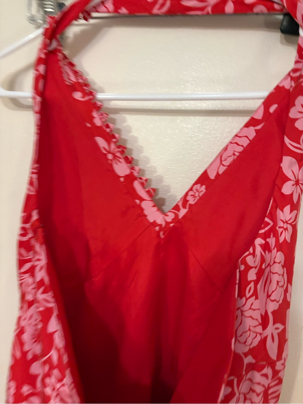 Laundry By Shelli Segal Red and Pink Floral Halter Jumpsuit - Picture 7 of 8